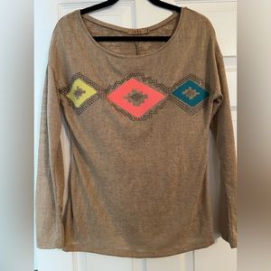 Jada, lightweight long sleeve top with embellishment